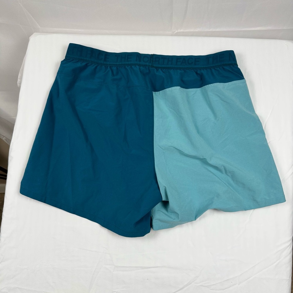 The North Face Women’s Wander Running Shorts XL Blue Colorblock Quick Dry - Picture 2 of 7